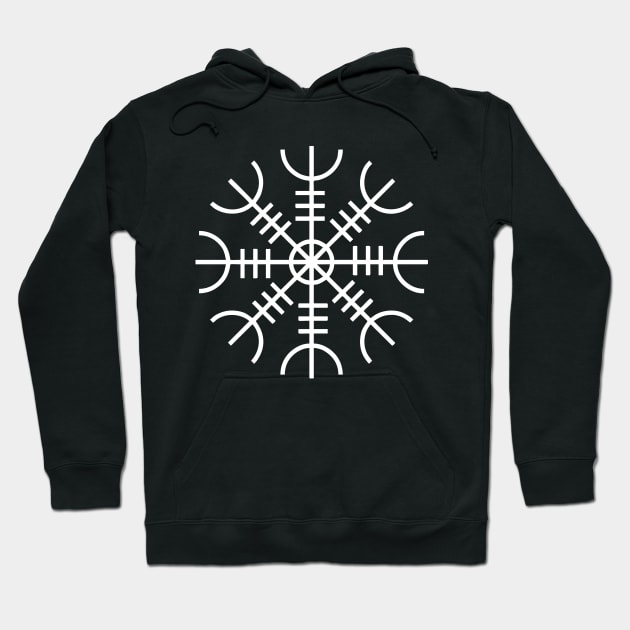 Helm of Awe (white symbol) Hoodie by Vikingnerds